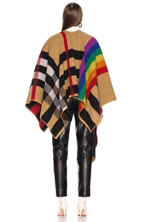 burberry rainbow stripe horse blanket cape|Women’s Designer Ponchos & Capes .